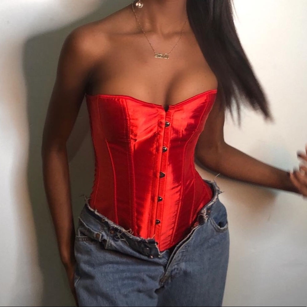 Red corset top